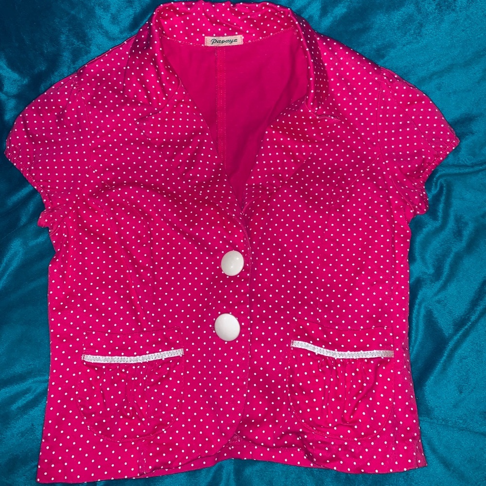 Pink polka dot top